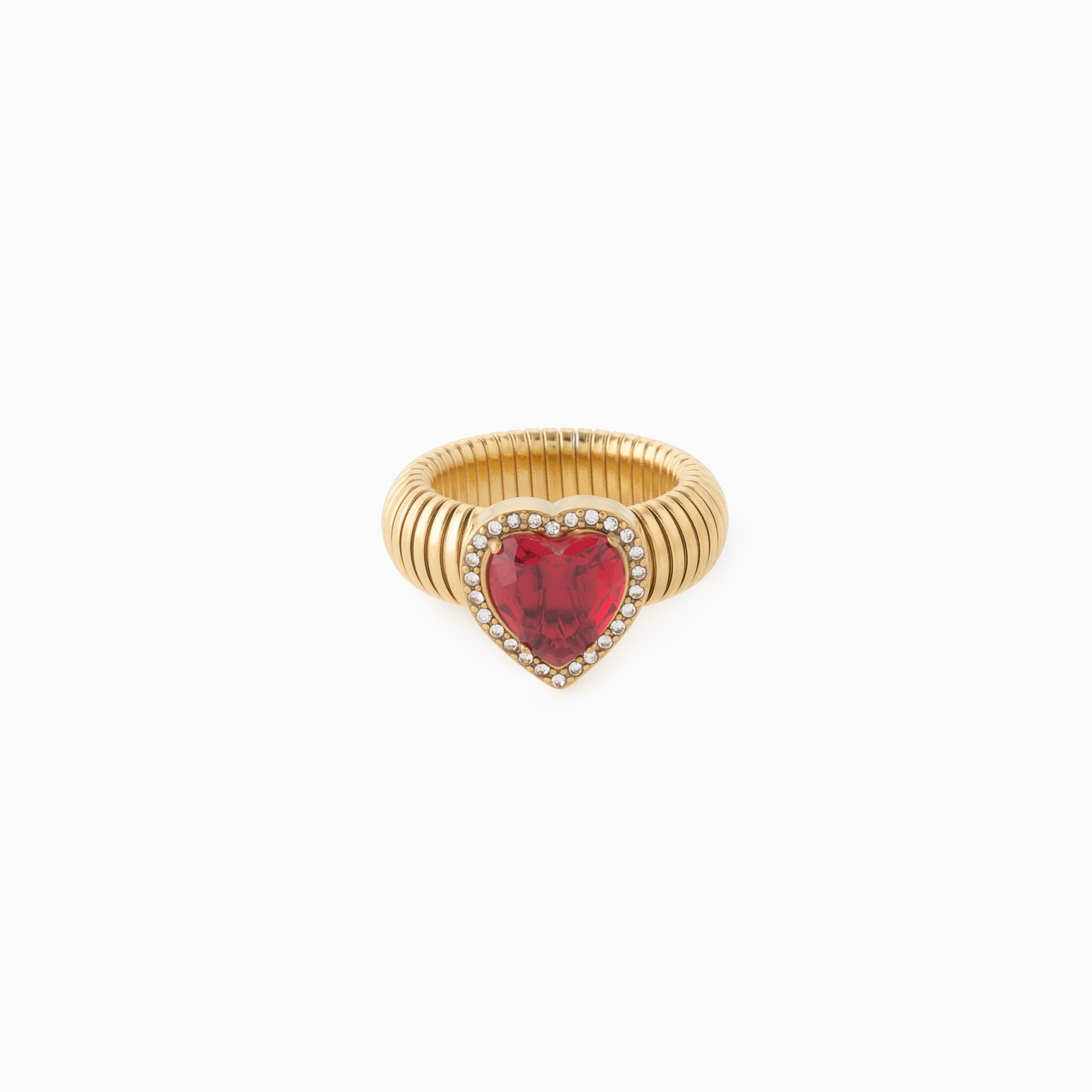 PURE OF HEART RED RING best gold plated tarnish and water resistant piece by Irish Jewellery brand - Lynott Jewellery