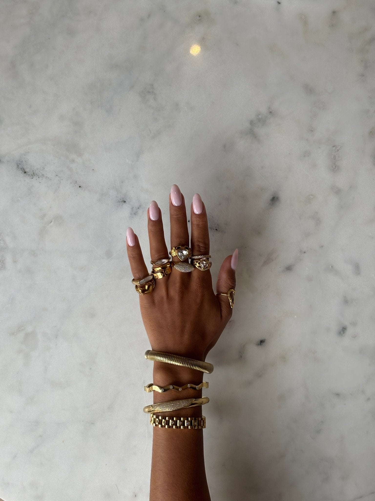 MOTHER OF PEARL SIGNET RING best gold plated tarnish and water resistant piece by Irish Jewellery brand - Lynott Jewellery