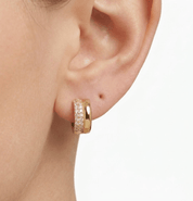 RACHEL GORRY - HOLLY HUGGIES best gold plated tarnish and water resistant piece by Irish Jewellery brand - Lynott Jewellery