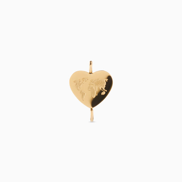 THE WORLD IN YOUR HEART WELDING CHARM best gold plated tarnish and water resistant piece by Irish Jewellery brand - Lynott Jewellery