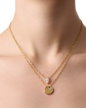 FOREVER YOURS ENGRAVABLE LAYERED NECKLACE GOLD