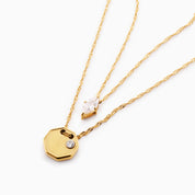 FOREVER YOURS ENGRAVABLE LAYERED ENGRAVABLE NECKLACE GOLD