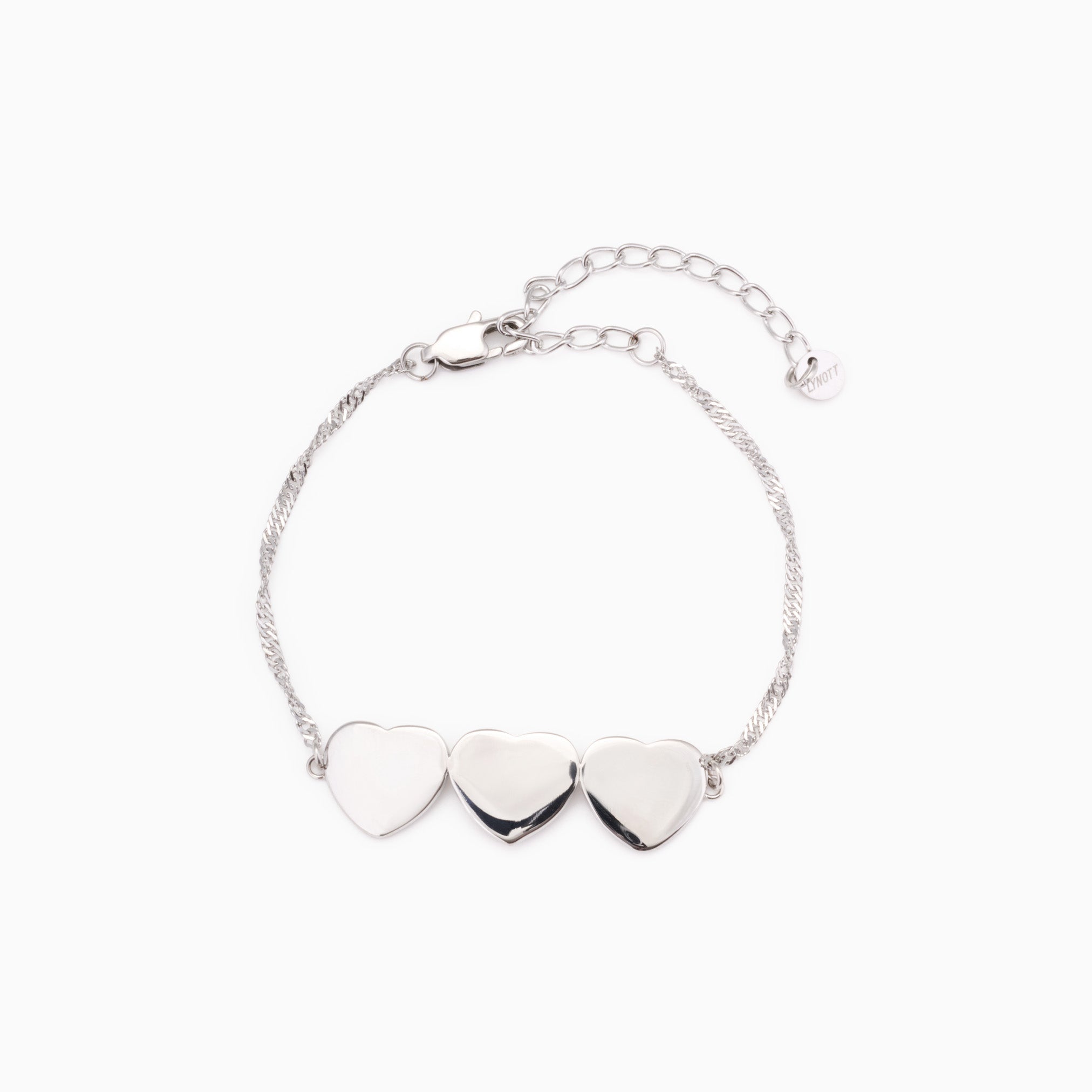 ALWAYS IN THREES ENGRAVABLE HEART BAR BRACELET best gold plated tarnish and water resistant piece by Irish Jewellery brand - Lynott Jewellery