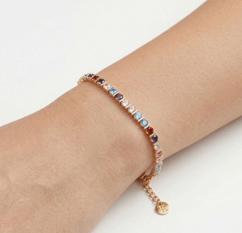 LARA MULTI TENNIS BRACELET best gold plated tarnish and water resistant piece by Irish Jewellery brand - Lynott Jewellery