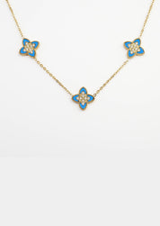 PASSIONATE BLUE NEACKLACE best gold plated tarnish and water resistant piece by Irish Jewellery brand - Lynott Jewellery