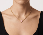 LILY HEART NECKLACE best gold plated tarnish and water resistant piece by Irish Jewellery brand - Lynott Jewellery