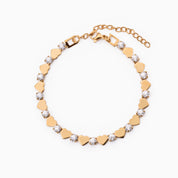 STARLIGHT HEART TENNIS BRACELET best gold plated tarnish and water resistant piece by Irish Jewellery brand - Lynott Jewellery