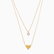 HEART TO HEART LAYERED ENGRAVABLE NECKLACE GOLD best gold plated tarnish and water resistant piece by Irish Jewellery brand - Lynott Jewellery