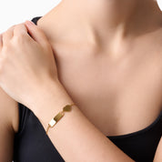 SIMPLY YOURS HEART BAR ENGRAVABLE BRACELET GOLD best gold plated tarnish and water resistant piece by Irish Jewellery brand - Lynott Jewellery