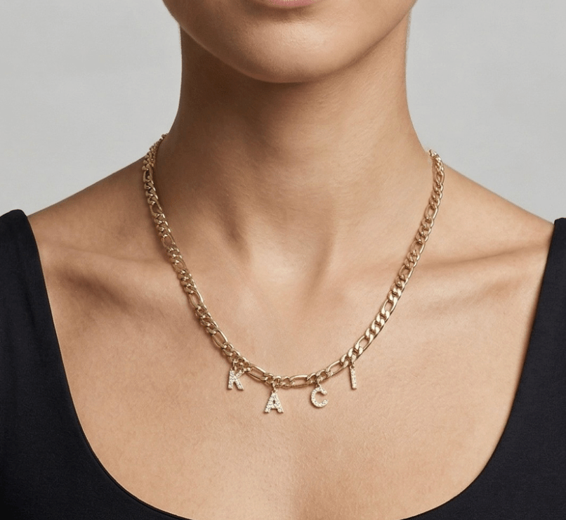 TEGAN PERSONALISED NAME NECKLACE best gold plated tarnish and water resistant piece by Irish Jewellery brand - Lynott Jewellery