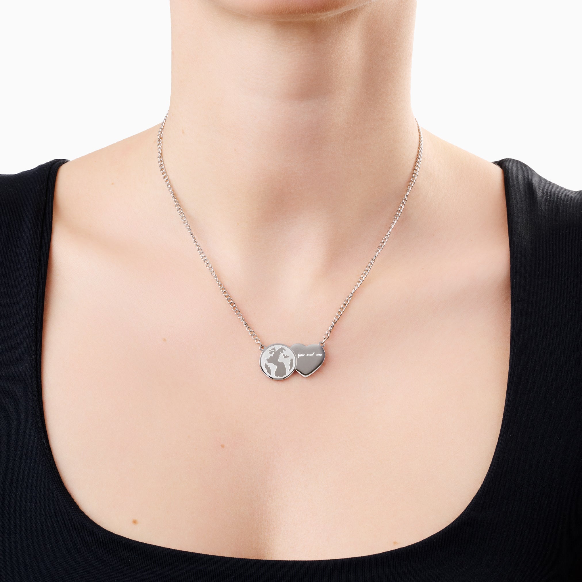 YOU ARE MY WORLD ENGRAVABLE NECKLACE best gold plated tarnish and water resistant piece by Irish Jewellery brand - Lynott Jewellery