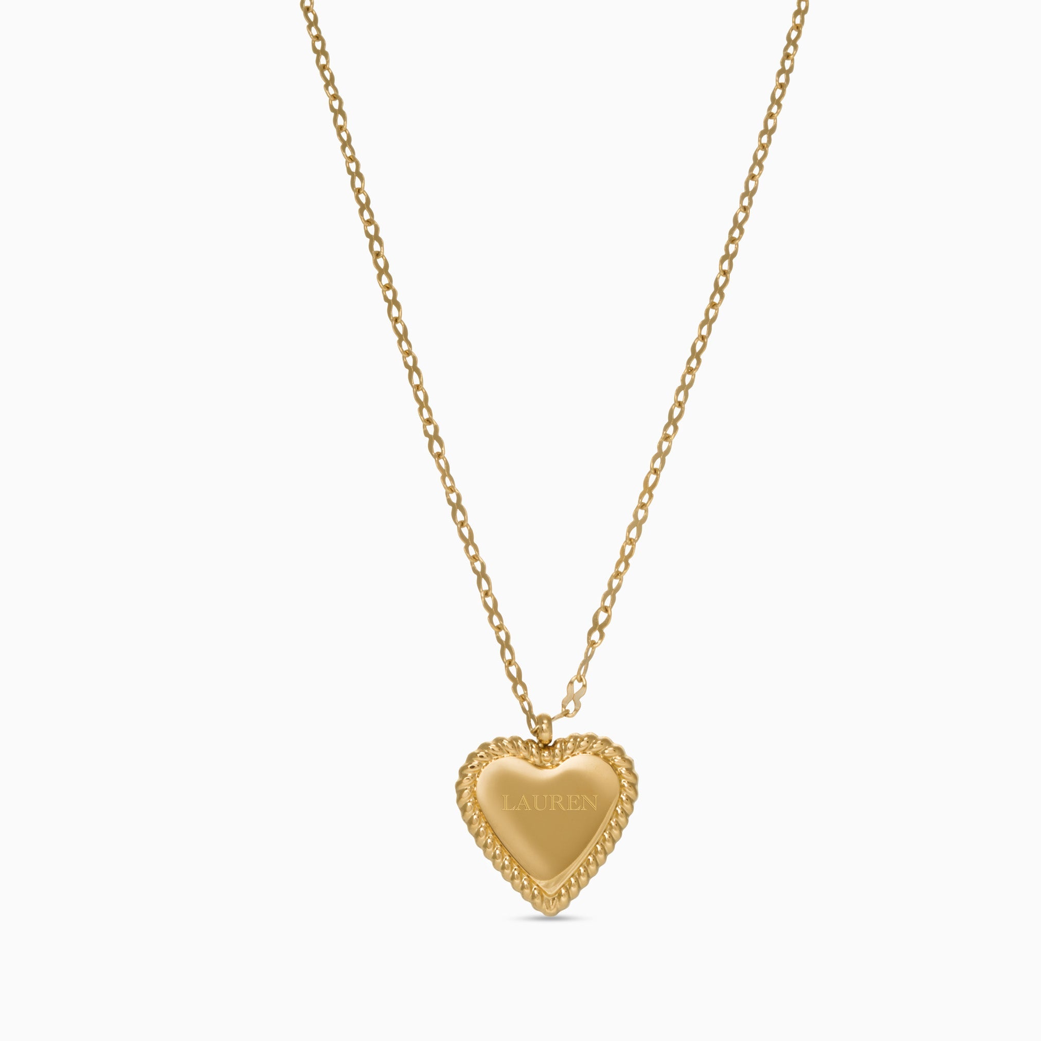 ENGRAVABLE HEART PENDANT NECKLACE best gold plated tarnish and water resistant piece by Irish Jewellery brand - Lynott Jewellery