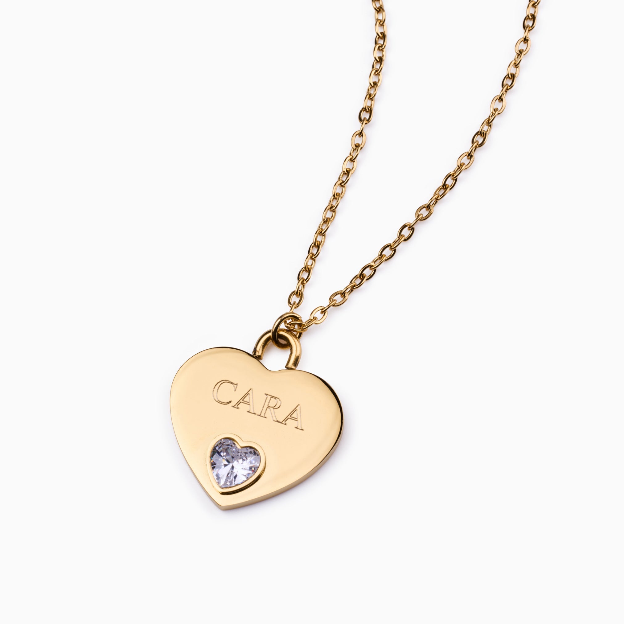 EVERLASTING HEART ENGRAVABLE NECKLACE best gold plated tarnish and water resistant piece by Irish Jewellery brand - Lynott Jewellery