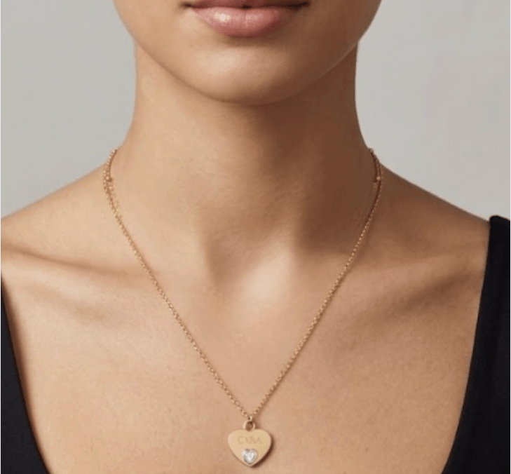 EVERLASTING HEART ENGRAVABLE NECKLACE best gold plated tarnish and water resistant piece by Irish Jewellery brand - Lynott Jewellery