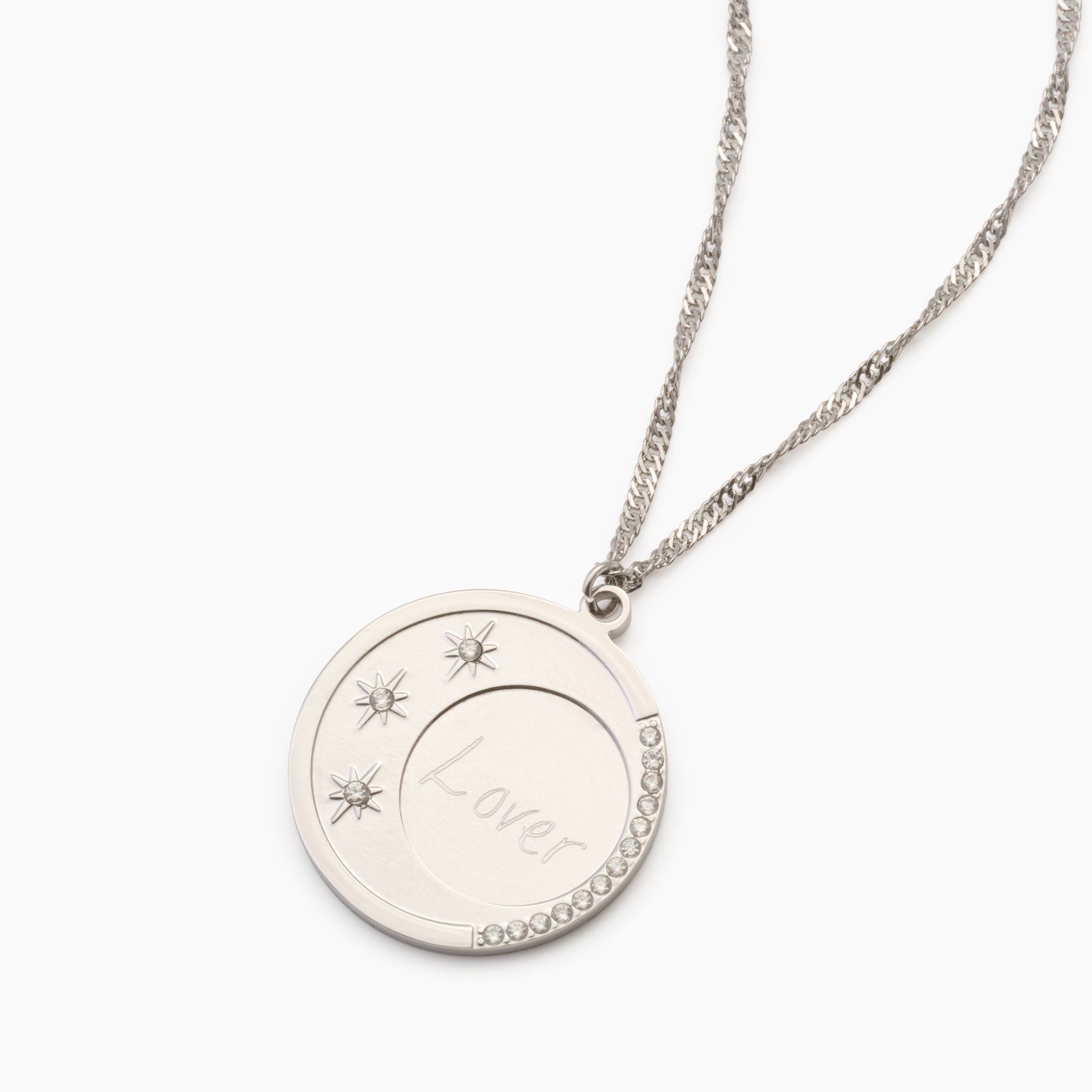 LUNAR GLOW ENGRAVABLE NECKLACE best gold plated tarnish and water resistant piece by Irish Jewellery brand - Lynott Jewellery