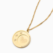 LUNAR GLOW ENGRAVABLE NECKLACE best gold plated tarnish and water resistant piece by Irish Jewellery brand - Lynott Jewellery