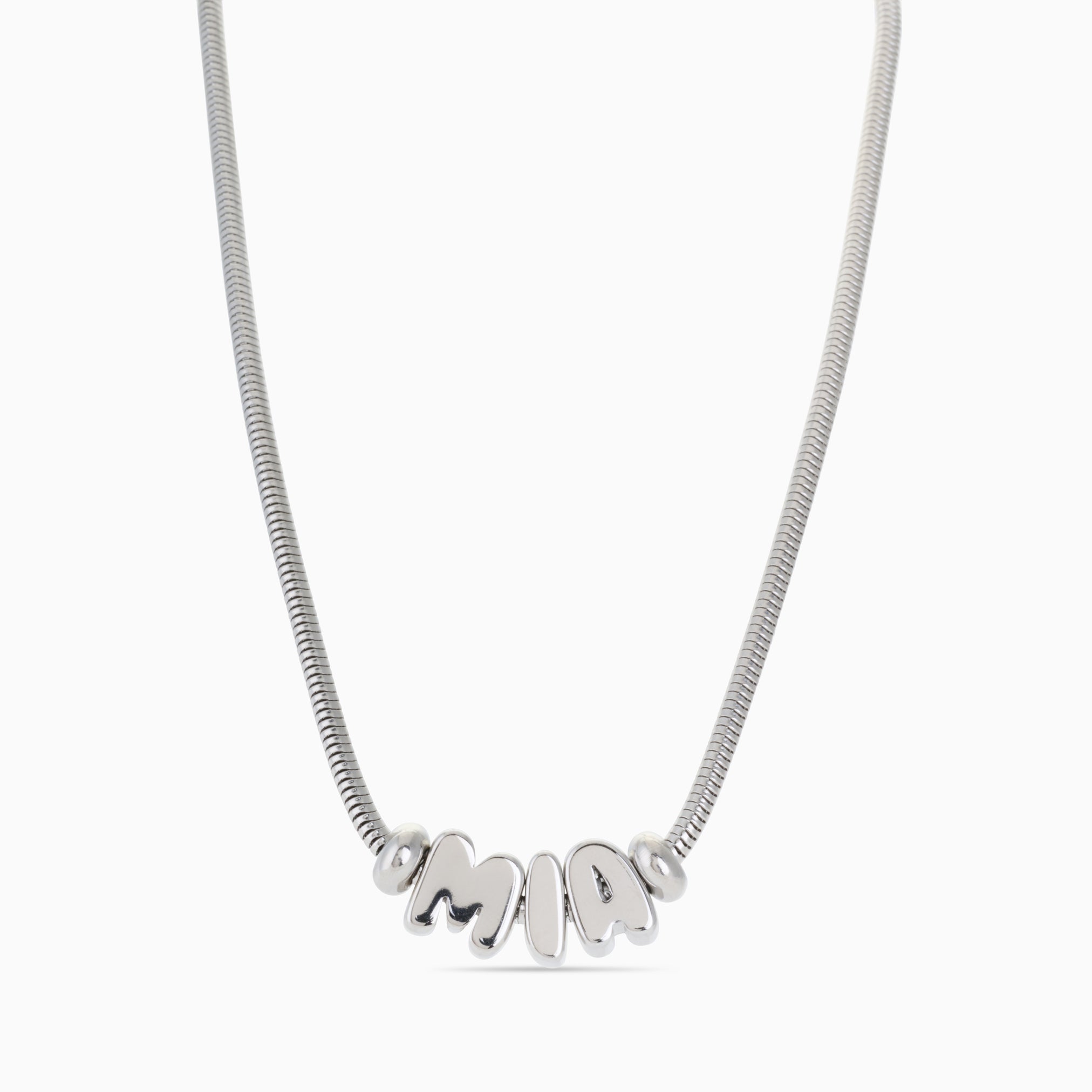 BUBBLE NAME NECKLACE best gold plated tarnish and water resistant piece by - Lynott Jewellery