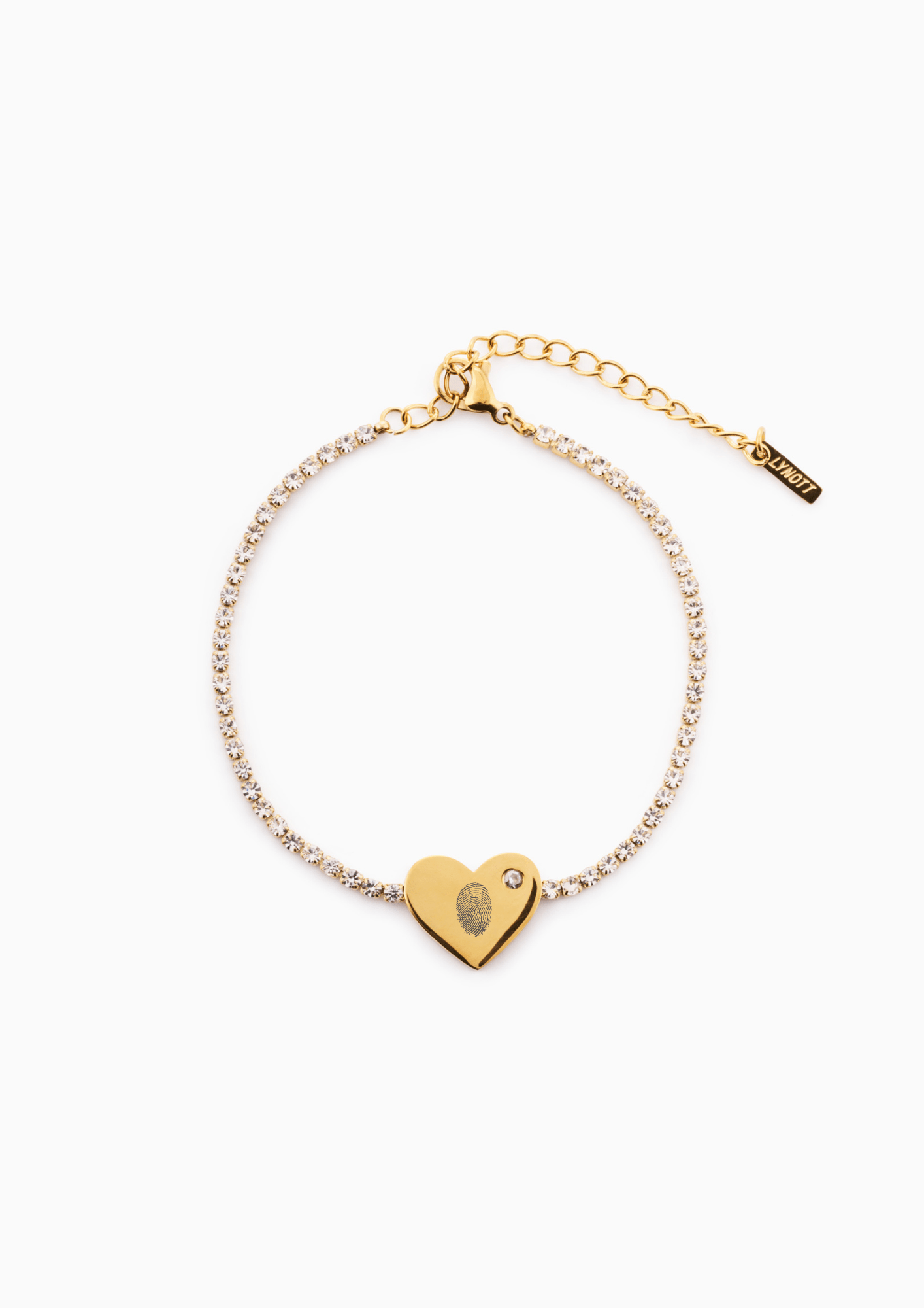 YOU ARE MY HEART ENGRAVABLE TENNIS BRACELET GOLD best gold plated tarnish and water resistant piece by Irish Jewellery brand - Lynott Jewellery