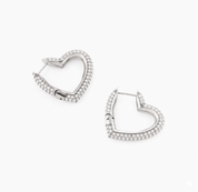 MEGAN FORTE CLARKE LOVER GIRL HEART HOOPS best gold plated tarnish and water resistant piece by Irish Jewellery brand - Lynott Jewellery