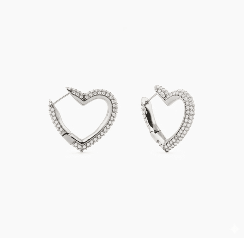 MEGAN FORTE CLARKE LOVER GIRL HEART HOOPS best gold plated tarnish and water resistant piece by Irish Jewellery brand - Lynott Jewellery