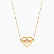 MEGAN FORTE CLARKE LOUD MOUTH CLADDAGH NECKLACE best gold plated tarnish and water resistant piece by Irish Jewellery brand - Lynott Jewellery