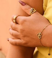 MEGAN FORTE CLARKE LOUD MOUTH CLADDAGH BRACELET best gold plated tarnish and water resistant piece by Irish Jewellery brand - Lynott Jewellery
