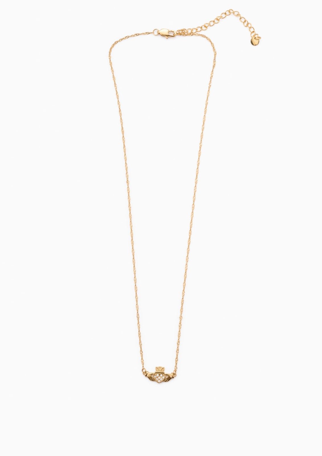 HEART CROWN NECKLACE best gold plated tarnish and water resistant piece by Irish Jewellery brand - Lynott Jewellery