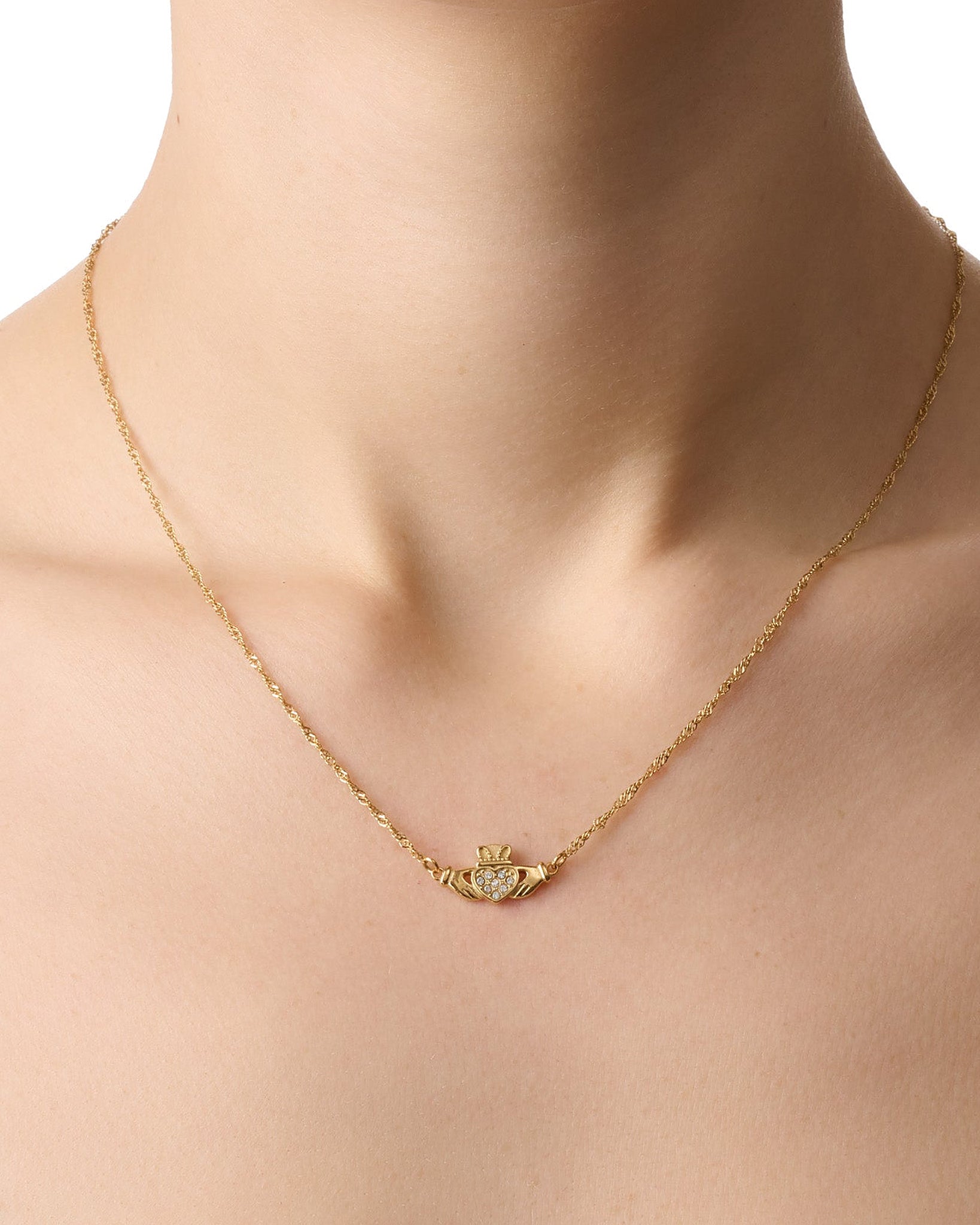 HEART CROWN CLADDAGH NECKLACE