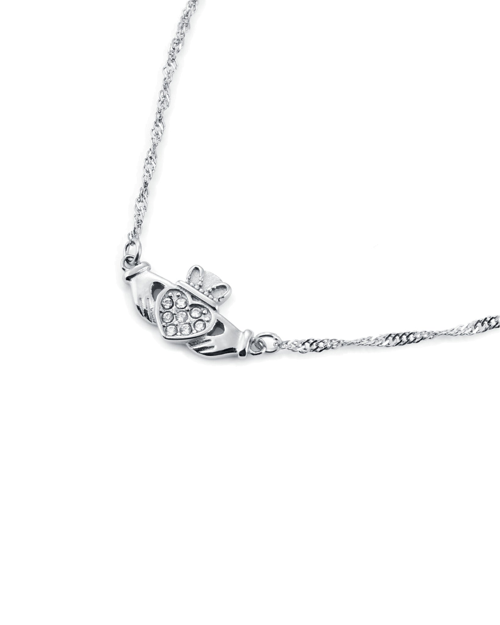 HEART CROWN CLADDAGH NECKLACE