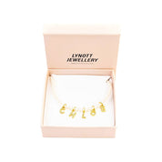 PEARL NAME NECKLACE best gold plated tarnish and water resistant piece by Irish Jewellery brand - Lynott Jewellery