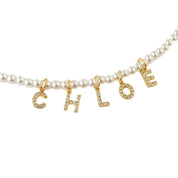 PEARL NAME NECKLACE best gold plated tarnish and water resistant piece by Irish Jewellery brand - Lynott Jewellery