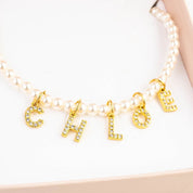 PEARL NAME NECKLACE best gold plated tarnish and water resistant piece by Irish Jewellery brand - Lynott Jewellery