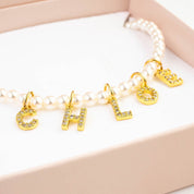 PEARL NAME NECKLACE best gold plated tarnish and water resistant piece by Irish Jewellery brand - Lynott Jewellery
