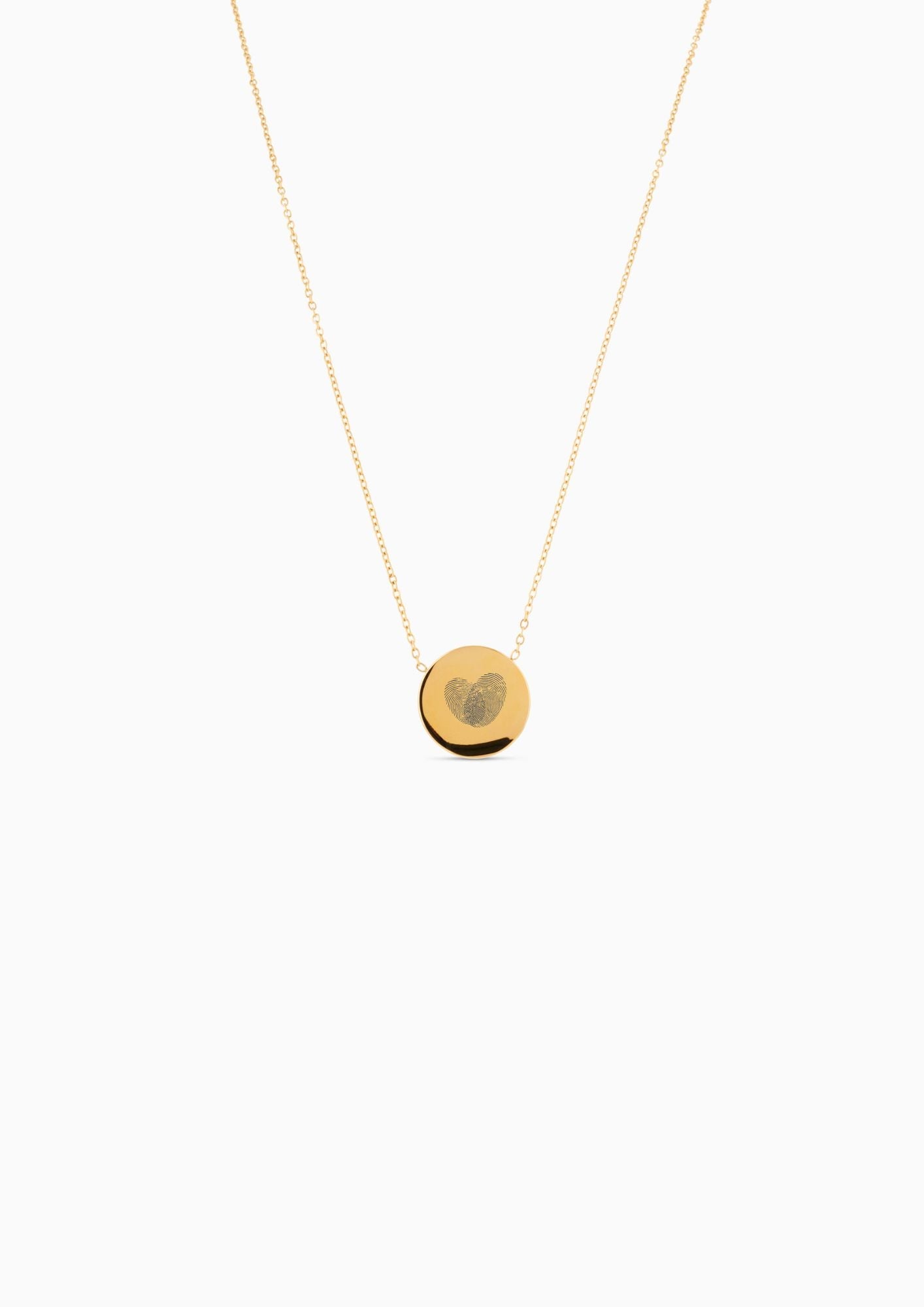 DROP DISC ENGRAVABLE NECKLACE best gold plated tarnish and water resistant piece by Irish Jewellery brand - Lynott Jewellery
