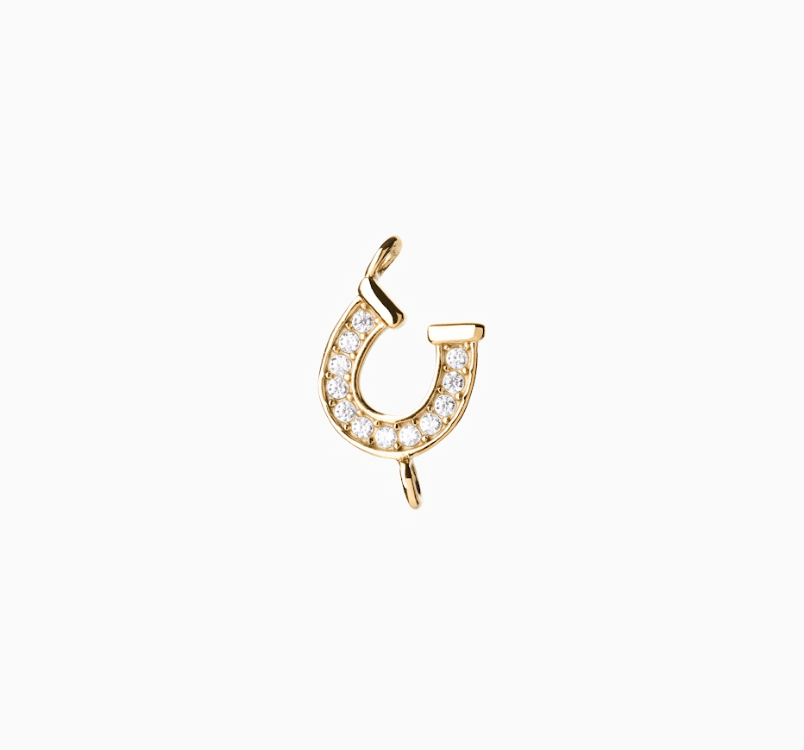 HORSESHOE WELDING CHARM best gold plated tarnish and water resistant piece by Irish Jewellery brand - Lynott Jewellery