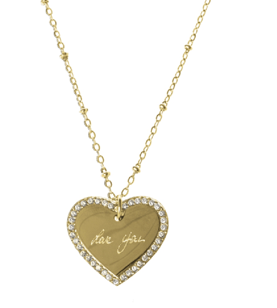 ETERNAL HEART ENGRAVABLE PENDANT NECKLACE best gold plated tarnish and water resistant piece by Irish Jewellery brand - Lynott Jewellery