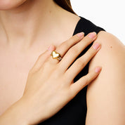 WHISPERING CLOVER ENGRAVABLE RING best gold plated tarnish and water resistant piece by Irish Jewellery brand - Lynott Jewellery