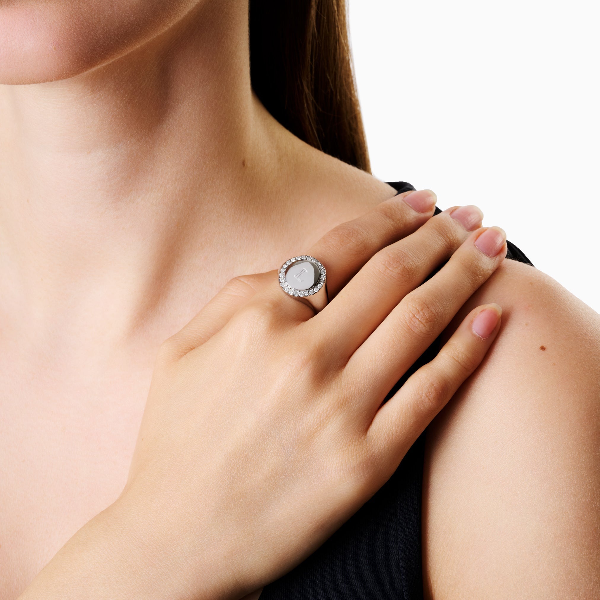 ETERNAL ENGRAVABLE SIGNET RING best gold plated tarnish and water resistant piece by Irish Jewellery brand - Lynott Jewellery