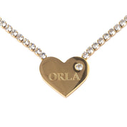 TENNIS HEART ENGRAVABLE NECKLACE best gold plated tarnish and water resistant piece by - Lynott Jewellery