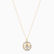 MEGAN FORTE CLARKE ICONIC CLADDAGH NECKLACE best gold plated tarnish and water resistant piece by Irish Jewellery brand - Lynott Jewellery