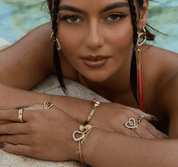 MEGAN FORTE CLARKE SIDE EYE CLADDAGH BANGLE best gold plated tarnish and water resistant piece by Irish Jewellery brand - Lynott Jewellery