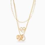 MEGAN FORTE CLARKE DIVA LAYERED CLADDAGH NECKLACE best gold plated tarnish and water resistant piece by Irish Jewellery brand - Lynott Jewellery