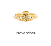 HEART CROWN CLADDAGH BIRTHSTONE ADJUSTABLE RING best gold plated tarnish and water resistant piece by Irish Jewellery brand - Lynott Jewellery