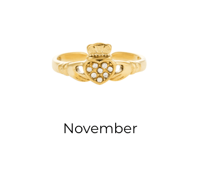 HEART CROWN CLADDAGH BIRTHSTONE ADJUSTABLE RING best gold plated tarnish and water resistant piece by Irish Jewellery brand - Lynott Jewellery