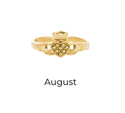 HEART CROWN CLADDAGH BIRTHSTONE ADJUSTABLE RING best gold plated tarnish and water resistant piece by Irish Jewellery brand - Lynott Jewellery