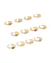 HEART CROWN CLADDAGH BIRTHSTONE ADJUSTABLE RING