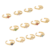 HEART CROWN CLADDAGH BIRTHSTONE ADJUSTABLE RING best gold plated tarnish and water resistant piece by Irish Jewellery brand - Lynott Jewellery