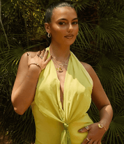 MEGAN FORTE CLARKE SLAY LAYERED CLADDAGH BRACELET best gold plated tarnish and water resistant piece by Irish Jewellery brand - Lynott Jewellery
