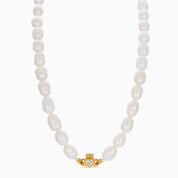 HEART CROWN PEARL CLADDAGH NECKLACE best gold plated tarnish and water resistant piece by Irish Jewellery brand - Lynott Jewellery