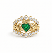 MEGAN FORTE CLARKE WIFED CLADDAGH RING best gold plated tarnish and water resistant piece by Irish Jewellery brand - Lynott Jewellery